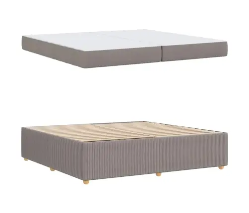 Gultas Rāmis Ar Matraci Pelēkbrūna 200 X 200 Cm Audums Vidaxl