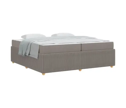 Gultas Rāmis Ar Matraci Pelēkbrūna 200 X 200 Cm Audums Vidaxl