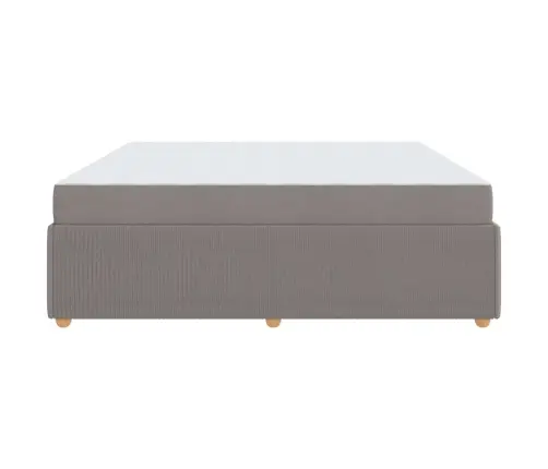 Gultas Rāmis Ar Matraci Pelēkbrūna 200 X 200 Cm Audums Vidaxl
