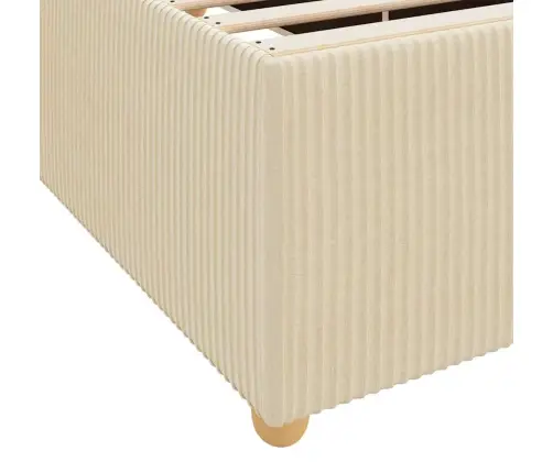 Voodi Raam Madratsiga Cream 200 X 200 Cm Kangas