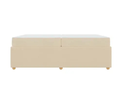 Voodi Raam Madratsiga Cream 200 X 200 Cm Kangas