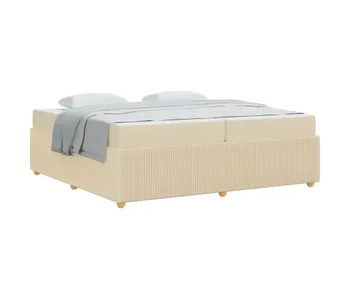 Voodi Raam Madratsiga Cream 200 X 200 Cm Kangas