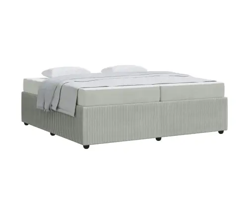 Voodi Raam Madratsiga Helehall 200 X 200 Cm Kangas