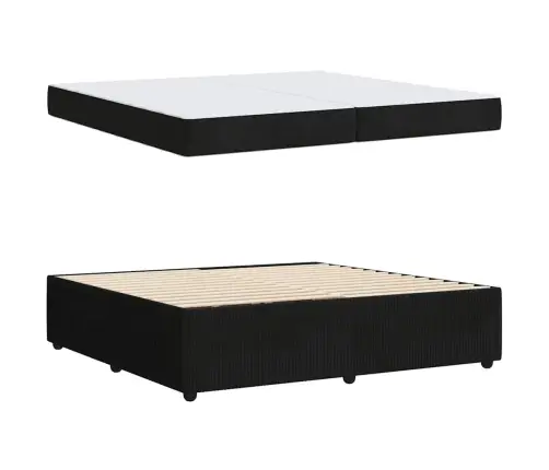 Gultas Rāmis Ar Matraci Ar Matraci Melna 200 X 200 Cm Samts Vidaxl