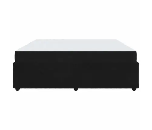 Gultas Rāmis Ar Matraci Ar Matraci Melna 200 X 200 Cm Samts Vidaxl