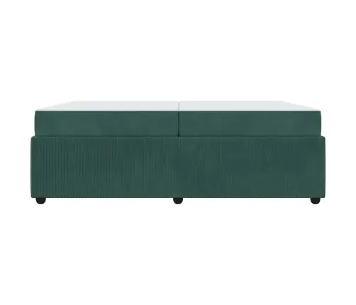 Gultas Rāmis Ar Matraci Tumši Zaļa 200 X 200 Cm Samts Vidaxl