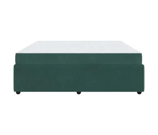 Gultas Rāmis Ar Matraci Tumši Zaļa 200 X 200 Cm Samts Vidaxl
