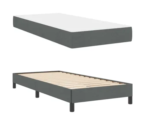 Kastītes Atsperu Gulta Tumši Pelēka 80 X 200 Cm Audums Vidaxl