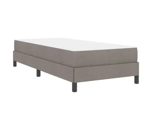Kastītes Atsperu Gulta Ar Matraci Pelēkbrūna 80 X 200 Cm Audums Vidaxl