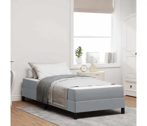 Kiemas Lova Su Čiužiniu Šviesiai Pilka 90 X 190 Cm Audinys