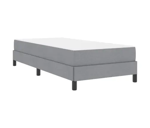 Kiemas Lova Su Čiužiniu Šviesiai Pilka 90 X 190 Cm Audinys