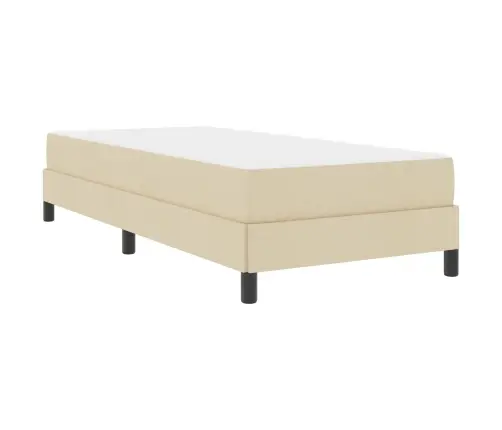 Kastītes Atsperu Gulta Ar Matraci Krēmkrāsa 90 X 190 Cm Audums Vidaxl