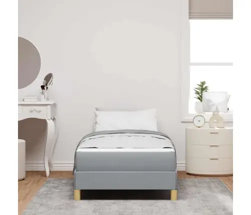 Kastītes Atsperu Gulta Gaiši Pelēka 90 X 200 Cm Audums Vidaxl