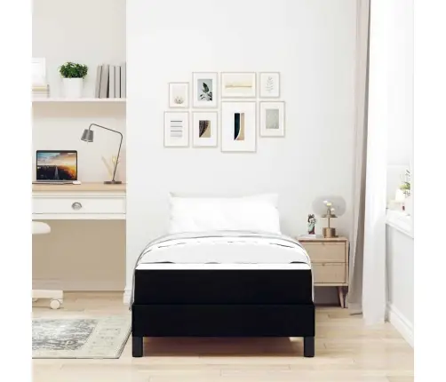 Kiemas Lova Su Čiužiniu Juoda 90 X 200 Cm Audinys