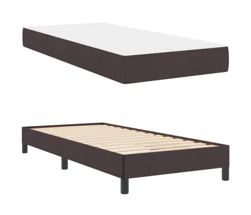 Kastītes Atsperu Gulta Tumši Brūna 90 X 200 Cm Audums Vidaxl