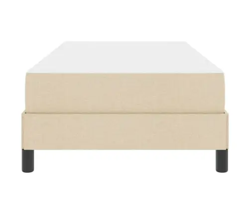 Kastītes Atsperu Gulta Ar Matraci Krēmkrāsa 90 X 200 Cm Audums Vidaxl