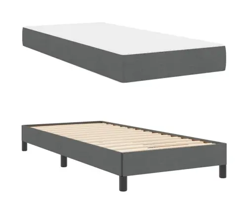 Kastītes Atsperu Gulta Tumši Pelēka 100 X 200 Cm Audums Vidaxl