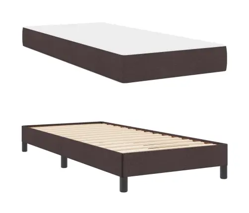 Kastītes Atsperu Gulta Tumši Brūna 100 X 200 Cm Audums Vidaxl
