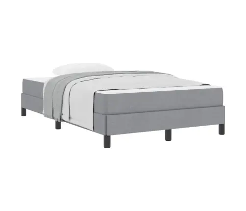 Kastītes Atsperu Gulta Gaiši Pelēka 120 X 190 Cm Audums Vidaxl