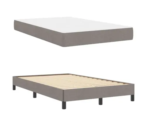 Kastītes Atsperu Gulta Pelēkbrūna 120 X 190 Cm Audums Vidaxl