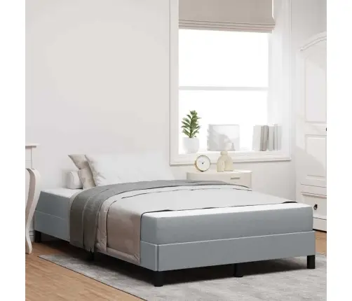 Kastītes Atsperu Gulta Gaiši Pelēka 120 X 200 Cm Audums Vidaxl