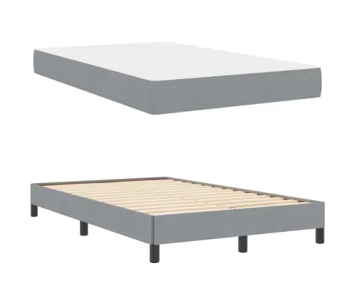 Kastītes Atsperu Gulta Gaiši Pelēka 120 X 200 Cm Audums Vidaxl