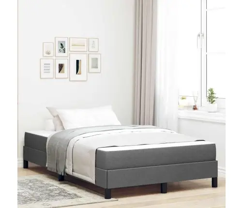 Kastītes Atsperu Gulta Tumši Pelēka 120 X 200 Cm Audums Vidaxl