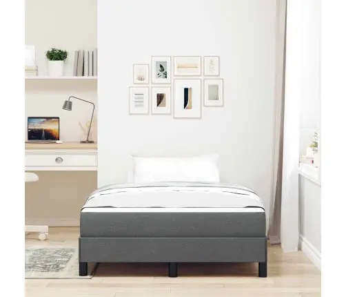 Kastītes Atsperu Gulta Tumši Pelēka 120 X 200 Cm Audums Vidaxl