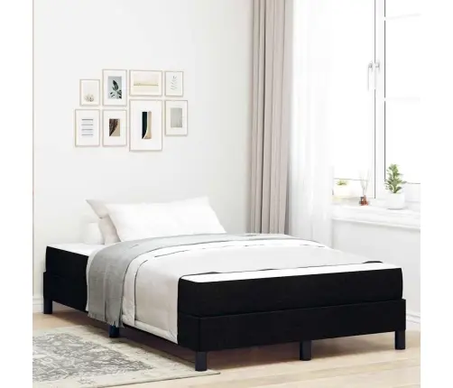 Kastītes Atsperu Gulta Ar Matraci Melna 120 X 200 Cm Audums Vidaxl