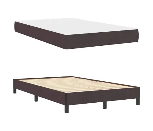 Kastītes Atsperu Gulta Tumši Brūna 120 X 200 Cm Audums Vidaxl