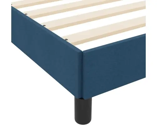 Kastītes Atsperu Gulta Ar Matraci Zila 120 X 200 Cm Audums Vidaxl