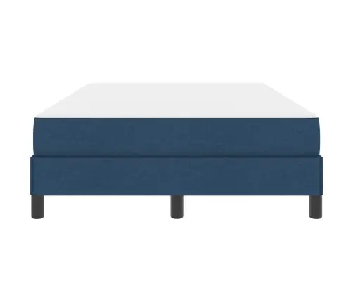 Kastītes Atsperu Gulta Ar Matraci Zila 120 X 200 Cm Audums Vidaxl