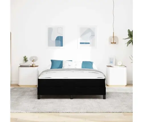 Kiemas Lova Su Čiužiniu Juoda 140 X 190 Cm Audinys