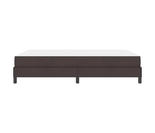 Kiemas Lova Su Čiužiniu Tamsiai Rudas 140 X 190 Cm Audinys