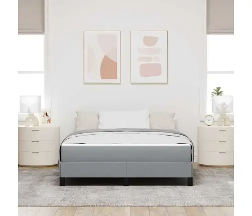 Kastītes Atsperu Gulta Gaiši Pelēka 140 X 200 Cm Audums Vidaxl