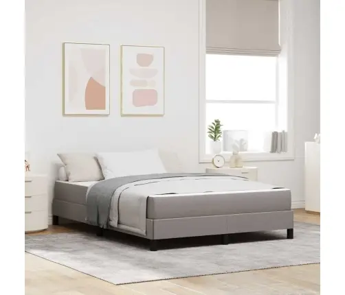 Kastītes Atsperu Gulta Pelēkbrūna 140 X 200 Cm Audums Vidaxl