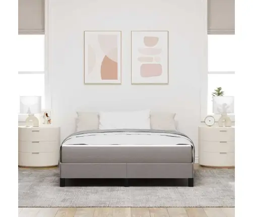 Kastītes Atsperu Gulta Pelēkbrūna 140 X 200 Cm Audums Vidaxl