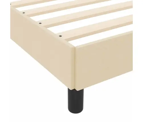 Kastītes Atsperu Gulta Ar Matraci Krēmkrāsa 140 X 200 Cm Audums Vidaxl