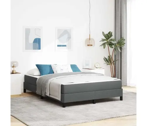 Kastītes Atsperu Gulta Tumši Pelēka 160 X 200 Cm Audums Vidaxl