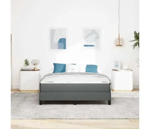 Kastītes Atsperu Gulta Tumši Pelēka 160 X 200 Cm Audums Vidaxl