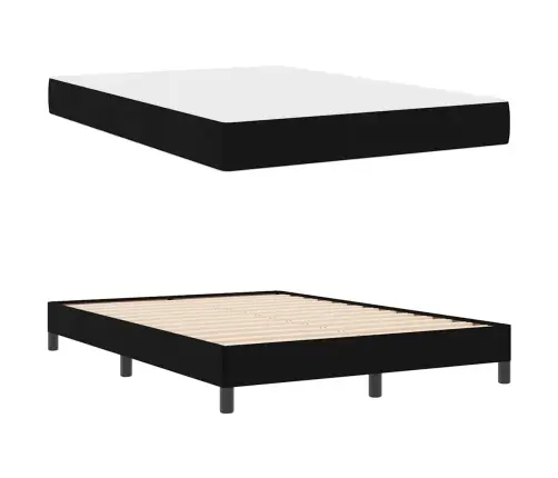 Kastītes Atsperu Gulta Ar Matraci Melna 160 X 200 Cm Audums Vidaxl Kastītes Atsperu Gulta Ar Matraci Melna 160 X 200 Cm Audums Vidaxl
