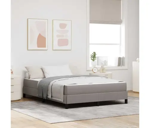 Kastītes Atsperu Gulta Pelēkbrūna 160 X 200 Cm Audums Vidaxl