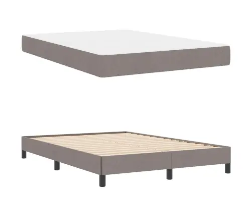 Kastītes Atsperu Gulta Pelēkbrūna 160 X 200 Cm Audums Vidaxl