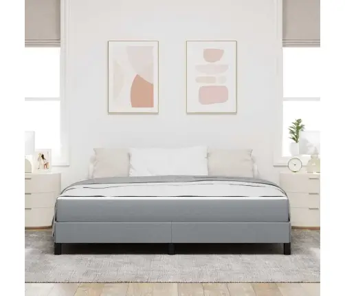 Kiemas Lova Su Čiužiniu Šviesiai Pilka 180 X 200 Cm Audinys