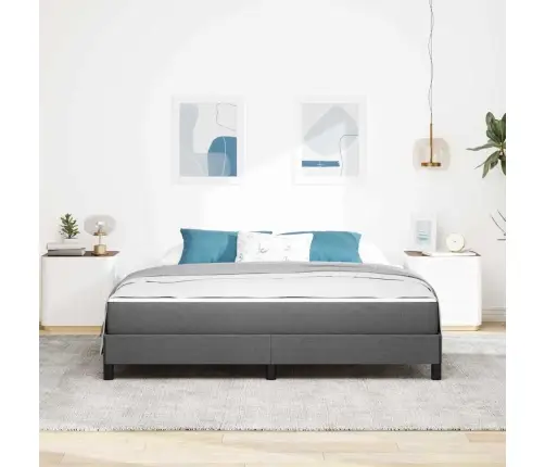 Kastītes Atsperu Gulta Tumši Pelēka 180 X 200 Cm Audums Vidaxl