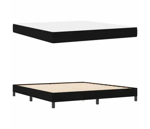 Kiemas Lova Su Čiužiniu Juoda 180 X 200 Cm Audinys