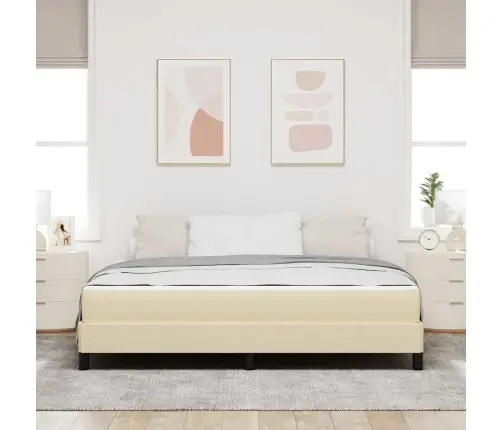 Kiemas Lova Su Čiužiniu Kreminė 180 X 200 Cm Audinys