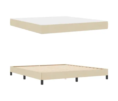 Kiemas Lova Su Čiužiniu Kreminė 180 X 200 Cm Audinys