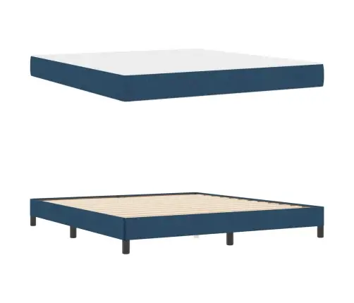 Kiemas Lova Su Čiužiniu Mėlyna 180 X 200 Cm Audinys