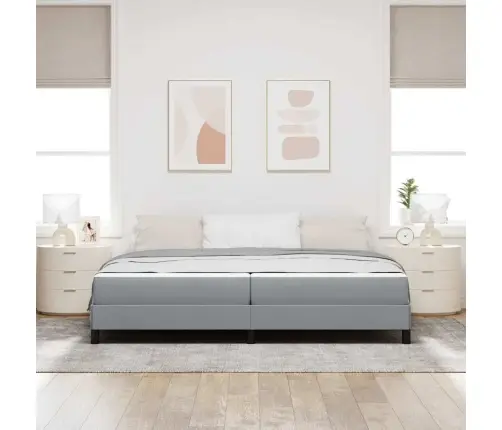 Kastītes Atsperu Gulta Gaiši Pelēka 200 X 200 Cm Audums Vidaxl